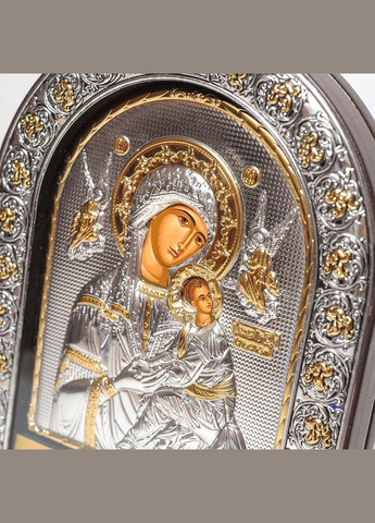 Серебряная Икона Страсная (Неустанной Помощи) Божья Матерь 16,5х21,5см в арочном киоте под стеклом Silver Axion (266266040)