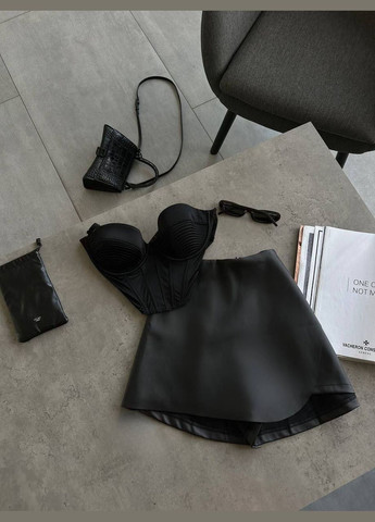 Спідниця шорти з матової еко шкіри No Brand (328445156)