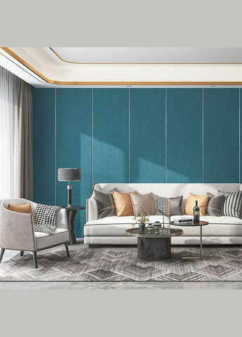 Теплые льняные обои на самоклейке синий меланж 2800*650*2mm (D) SW-00001491 Sticker Wall (316258109)