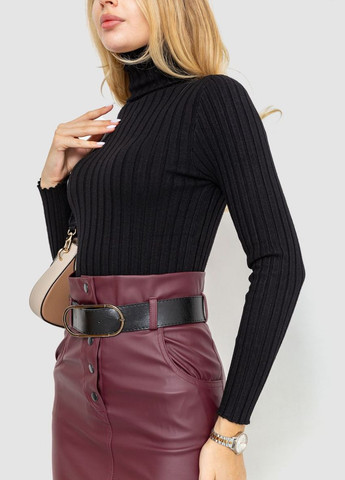 Гольф жіночий однотонний, колір чорний, Ager (288751043)