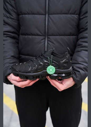 Чорні Осінні кросівки чоловічі plus 'triple black', вьетнам Nike Air VaporMax