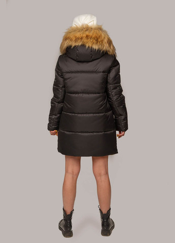 Чорна зимня куртка ліза чорний з бежевим MioRichi