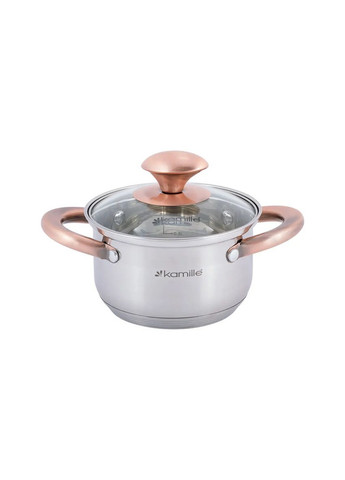 Набор кастрюль из нержавеющей стали 6 предметов для индукции и газа (1.0л, 1.5л, 2.0л) KM- hjk Kamille 4936 (360880118)