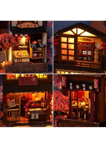 Бук Нук Алея Сакури Book Nook Cherry Blossom Alley Інтер'єрний конструктор DIY TC-25 + купол No Brand (362453322)