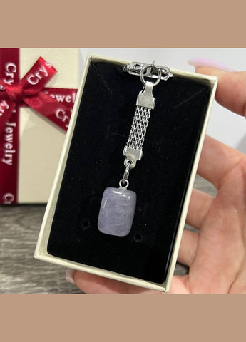 Кулон-талісман з натуральним каменем Флюорит у формі "міні блок" на брелоку у подарунковій коробочці Овен (331291888)