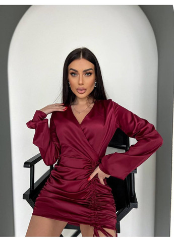 Бордова кежуал сукня N.Family однотонна