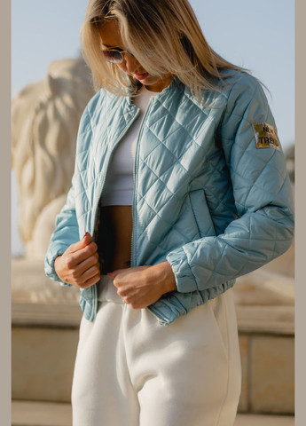 Блакитна жіноча куртка колір бірюзовий р.50/52 408677 New Trend