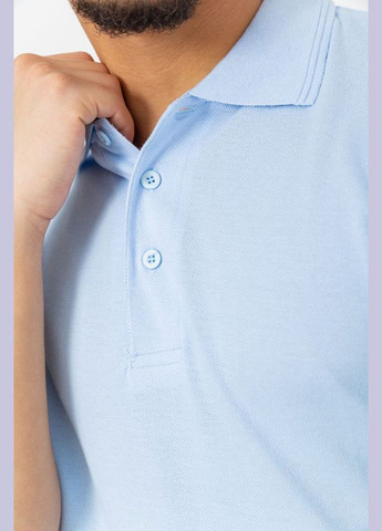 Блакитна поло чоловіче однотонне 244r015 з коротким рукавом Ager