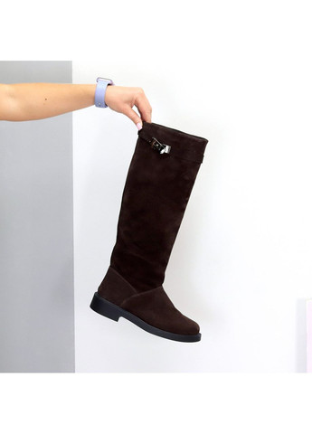 Чоботи Orion демісезонні, натуральна замша, гіркий шоколад, утеплені флісом No Brand (365553016)