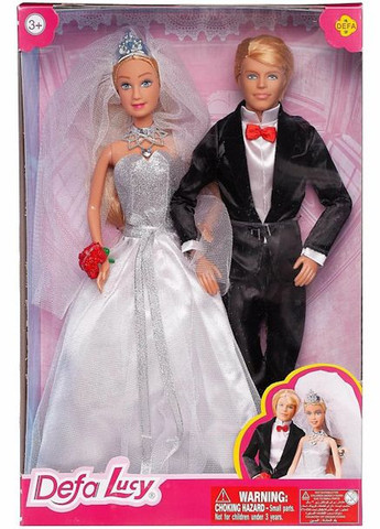 Набор шарнирных кукол 8305 Жених и Невеста с аксессуарами для детей в возрасте 3 лет и старше, Defa Lucy (325881470)