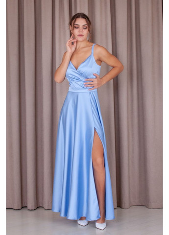 Блакитна вечірня плаття а-силует First Woman однотонна
