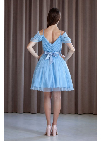 Блакитна вечірня плаття а-силует First Woman однотонна