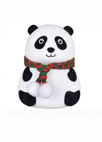 Дитячий світильник Панда силіконовий з акумулятором та шарфом Нічник Панда новорічний відкриті очі No Brand (301088740)