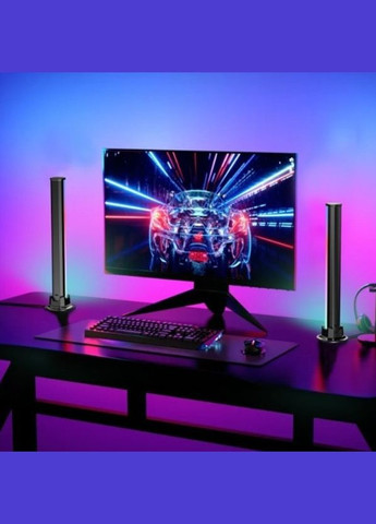 Набір ламп RGB світломузика 2 шт на робочий стіл Desktop Розумне RGB підсвічування для телевізора, кімнати No Brand (337509355)