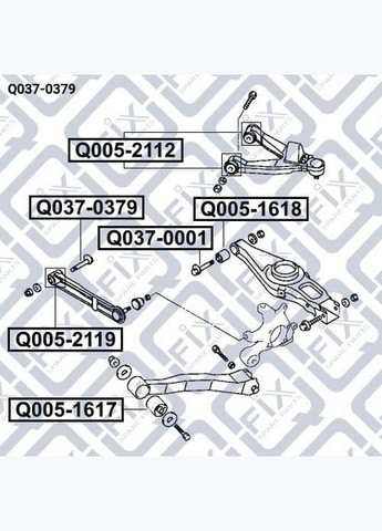 Болт з ексцентриком Q376-0188 Мітсубісі Паджеро III 2000-2007 OEM MR418739 Q-FIX (345740870)