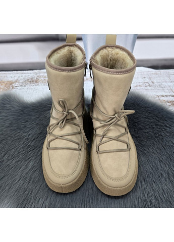 Зимние сапоги угги черные женские зимние утепленные на молнии Paolla