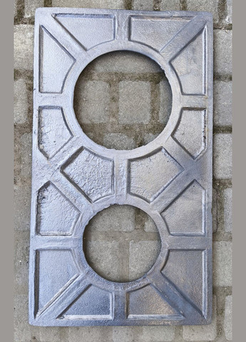 Плита чугунная 2-конфорочная 710х410 усилена с узором. Водолій-ЯП (322513226)