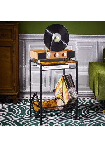 Стелаж стіл для вінілового програвача грамофона з підставкою для вінілових пластинок 65х43.5х28 см No Brand (366304389)