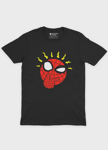 Черная демисезонная футболка для девочки с принтом супергероя - человек-паук (ts001-1-gl-006-014-112-g) Modno
