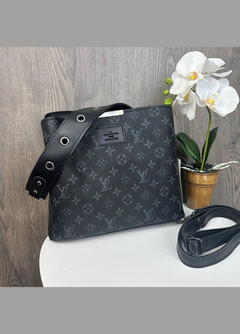 Женская сумка на плечо с широким ремнем из экокожи трапециевидная черная (sku_1096Ч) No Brand (330576751)