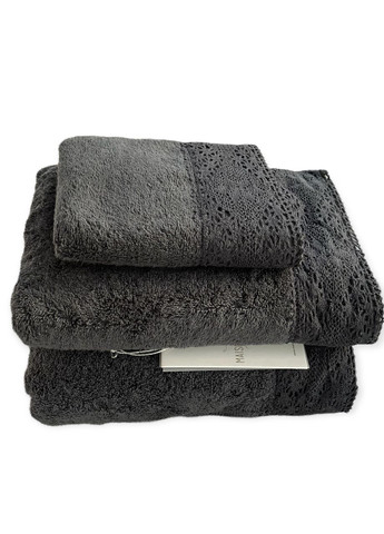 Набор полотенец Naturella Antrasit махровые 30-50 см,50-100 см,70-140 см темно серые Maison D'or комбинированный
