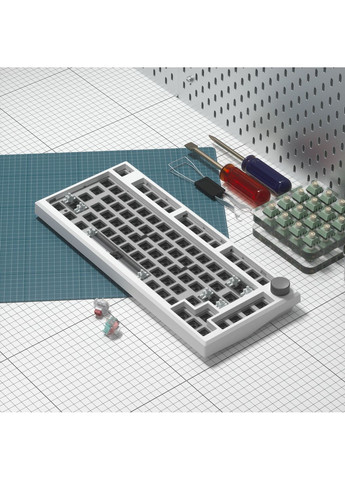 Клавиатура DIY-barebone MK750 White Three-Mode (MK750-4247) FL ESPORTS (372465552)