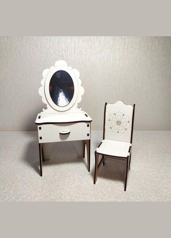 Трюмо Игровой Набор 2: трюмо + стул для кукол Барби, Братц, Монстер Хай No Brand (302386159)