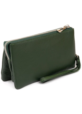 Вместительный клатч из двух частей женский 19253 Зеленый st leather (315343863)