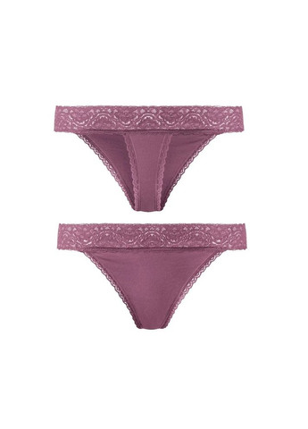 Трусики-стринги набор 5 шт. хлопковые кружевные для женщины LYCRA® 392369 Esmara С эластичным поясом (361132990)