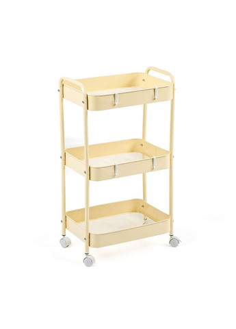 Етажерка мобільна триярусна универсальная з металу кремова 45*30*78см SW-00002113 SW-00002113 Sticker Wall (317253627)