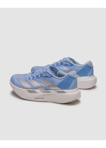 Серые летние кроссовки adidas adizero evo sl glow blue/silver metallic адидас адизеро No Brand