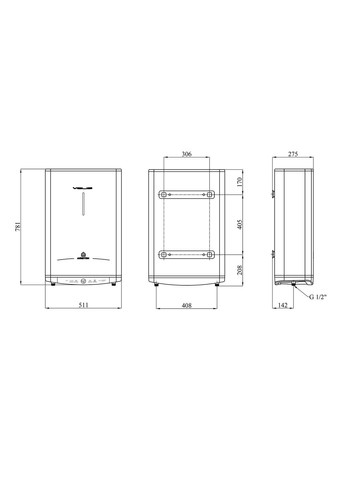 Водонагреватель Velis Tech 50 EU с мокрым ТЭНом 3100917 ARISTON (336939143)