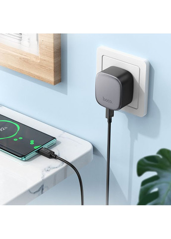 Мережевий зарядний пристрій CS32A Rise PD20W+QC3.0 charger set(Type-C to Type-C) Black (6942007617475) Hoco CS32A charger set(Type-C to Type-C) (361347009)
