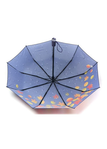 Фіолетова парасолька автомат №3030 жіноча на 9 спиць з осіннім листям фіолетовий Susino середня система антивітер (300582602)