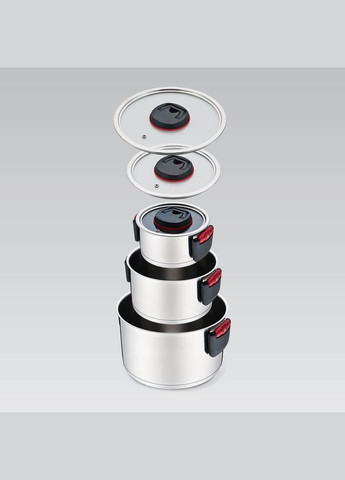 Набір кухонного посуду MR-3530-6 зі складними ручками з 6 предметів Maestro (334712775)