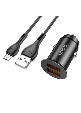 Автомобільний Зарядний Пристрій NZ1 36W QC3.0 Micro Колір Металево-сірий Hoco (340935407)