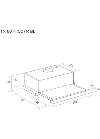 Витяжка TX 60 (1100) R BL Pyramida (386304838)