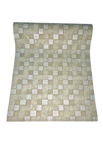 Шпалери вінілові 10 × 0.53 м Слов’янські шпалери 5806-04, зелені,геометрія,для вітальні, спальні,коридору, кухні Слов'янські шпалери (340275363)