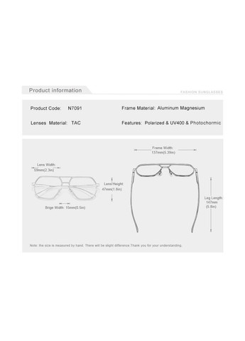 Фирменные солнцезащитные очки Авиаторы с поляризованными линзами N7091 DESIGN KINGSEVEN (299332621)