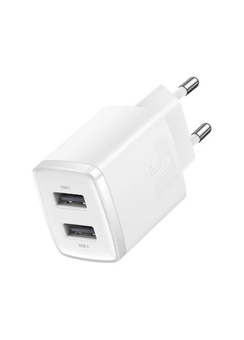 Мережевий зарядний пристрій 10.5W EU White (CCXJ010202) Baseus Compact Charger 2U (361871328)
