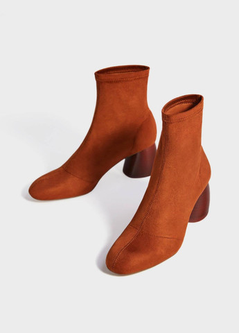 Светло-оранжевые ботильоны,кирпичный, Bershka