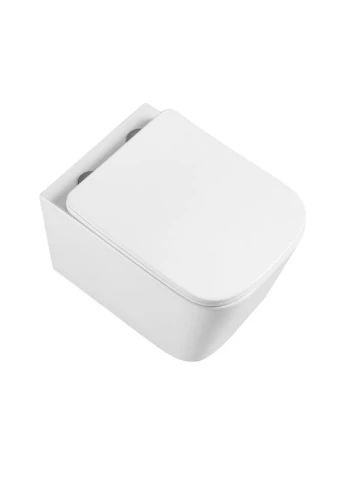 Унитаз подвесной Crow безободковый с сиденьем Soft-close QT05335171W Qtap SD00051248 (385679865)