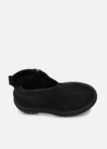 Короткі зимові замшеві черевики чорного кольору з боковою блискавкою на високій підошві (відшив 3 дні) Paradize (371137298)