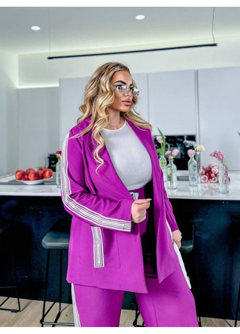 Костюм с брюками палаццо с лампасами, Мод БЛК 082, фуксия, размер 62-64 No Brand (355469500)