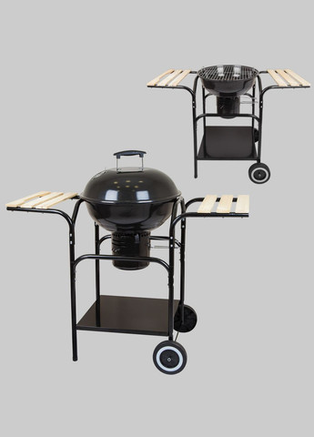 Угольный гриль-барбекю с деревянной полкой WOOD GRILL No Brand (370072042)