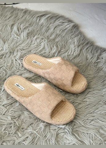 Бежевые тапочки женские с открытым носком nika MVM