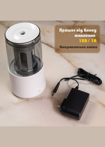 Точилка для олівців 8038 USB (6-12 мм), біла Tenwin (327041830)
