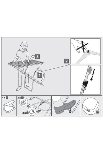 Сушилка для белья напольная Kolibri 18m Black (CS42191C06E) Casa Si (315936571)