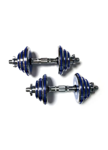 Сборные хромированные гантели 2 х 10 кг с голубыми вставками HADD20 blue SNS (316141493)