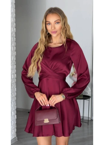 Бордова шовкова сукня міні Fashion